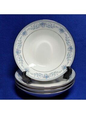 Noritake Blue Hill Coupe Soup Bowls 7 1/2" Pattern 2482 Cottagecore Set of 4